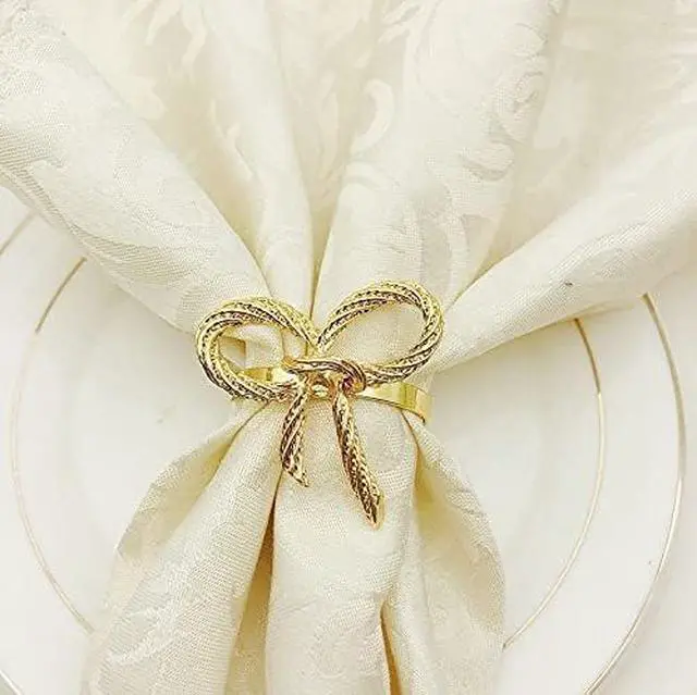 Main image of 6Pcs Gold Napkin Rings,Metal Butterfly Napkin Holders for Wedding, Dinner Party, Table Decorations