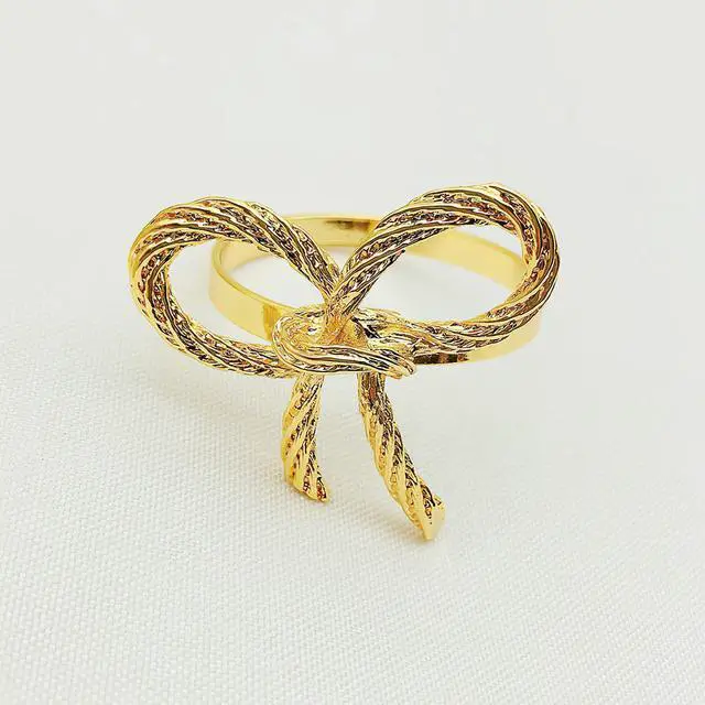 Alt view image 3 of 4 - 6Pcs Gold Napkin Rings,Metal Butterfly Napkin Holders for Wedding, Dinner Party, Table Decorations