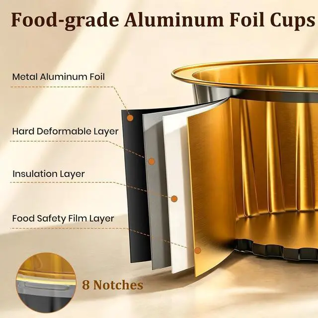 Alt view image 3 of 7 - 40 Pack Mini Cake Pans with Lids, 5 oz Aluminum Foil Baking Cups | Disposable Ramekins Cake Tins for Dessert Cupcake, Individual Mini Cake Containers Flan Molds for Wedding Birthday Party