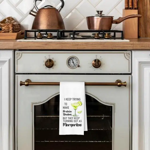 Alt view image 3 of 6 - Funny Margarita Kitchen Towels, Gifts for Margarita Cocktail Lovers Dish Tea Towels for Kitchen Bar Cart Decor, Bartender Gifts Decorative Hand Towels, 16x24 Inches
