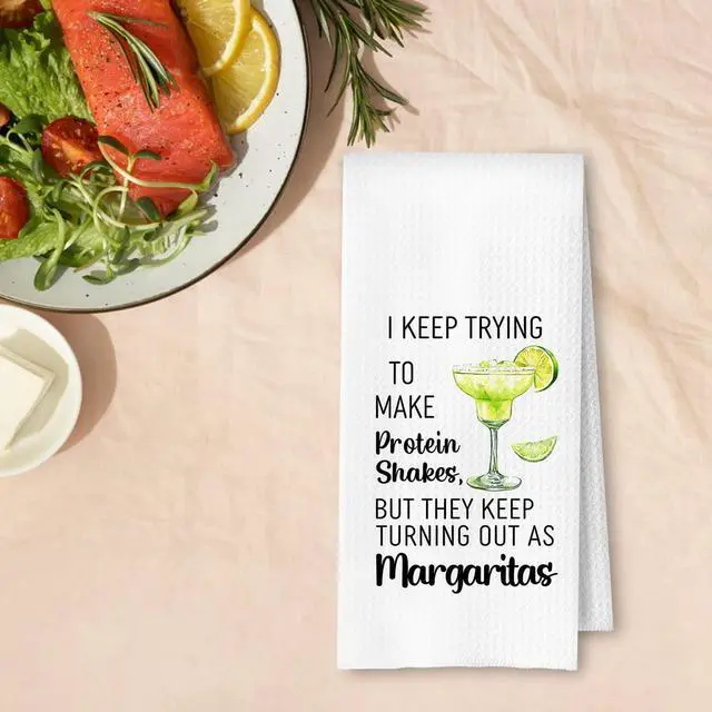 Alt view image 4 of 6 - Funny Margarita Kitchen Towels, Gifts for Margarita Cocktail Lovers Dish Tea Towels for Kitchen Bar Cart Decor, Bartender Gifts Decorative Hand Towels, 16x24 Inches