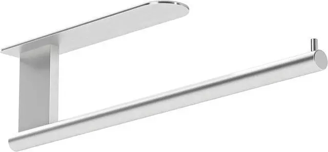 Main image of Jesginboo Paper Towel Holder Under Cabinet, Self Adhesive, Brushed Nickel | Self Adhesive Paper Towel Holder No Drill, Stainless Steel Paper Towel Rack, Papertowel Roll Holder for Kitchen Bathroom