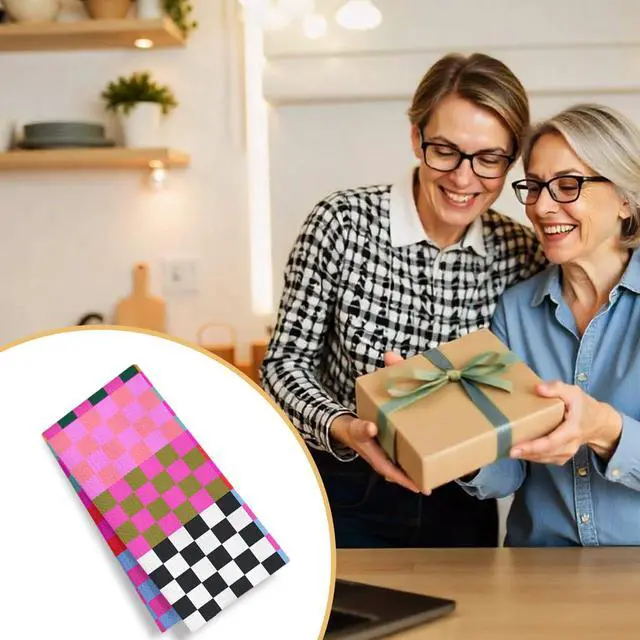 Alt view image 5 of 6 - Preppy Checkered Kitchen Towels, Vibrant Funky Checkered Dish Tea Towels, Retro Trendy Plaid Checkerboard Decorative Hand Towel for Bathroom Kitchen Spa Gym, 16x24 Inch