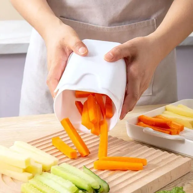Alt view image 6 of 7 - Cucumber Slicer, Strawberry Slicer, Carrot Cutter, Patoto Cutter, Multi-Function Fruit And Vegetable Slicer, Fruit Dipenser