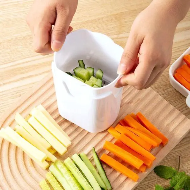 Alt view image 7 of 7 - Cucumber Slicer, Strawberry Slicer, Carrot Cutter, Patoto Cutter, Multi-Function Fruit And Vegetable Slicer, Fruit Dipenser