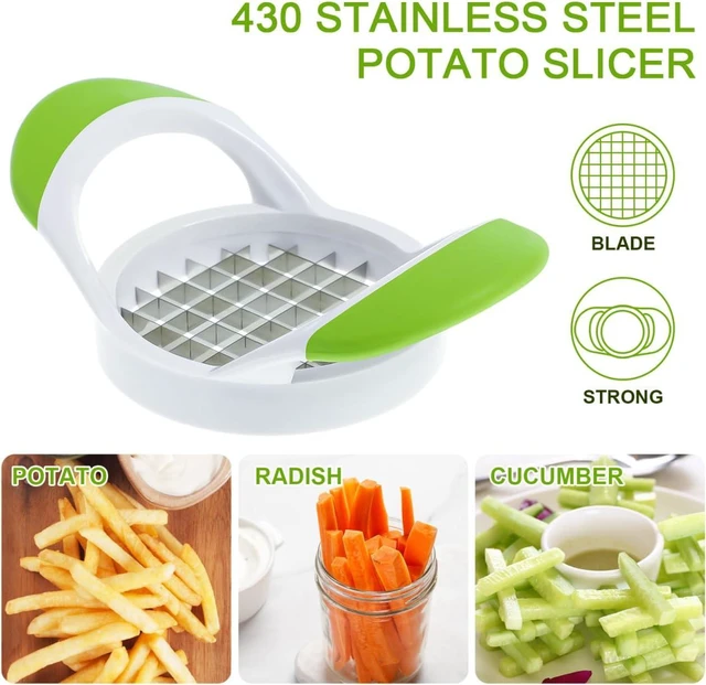 Alt view image 4 of 7 - DOITOOL Stainless Steel Potato Slicer, Potato Cutting Device with Easy Grip Handle, Multi- French Fry Cutter Fruit Slicer