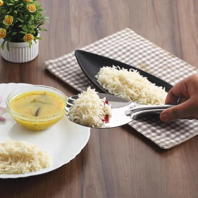 Alt view image 2 of 6 - HAZEL Stainless Steel Rice Panja Paddle Scooper Spatula Server Kitchen Utensils
