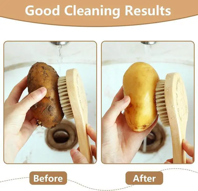 Alt view image 4 of 7 - Long Handle Vegetable Scrubber, Veggie Fruit Potato Brush