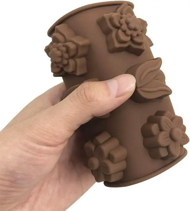 Alt view image 6 of 7 - 4 Pack Flower Shape Silicone Molds Chocolate Candy Mold, DanziX Silicone Mold for Christmas,Wedding,Festival, Parties, DIY Enthusiasts-15 Cavity
