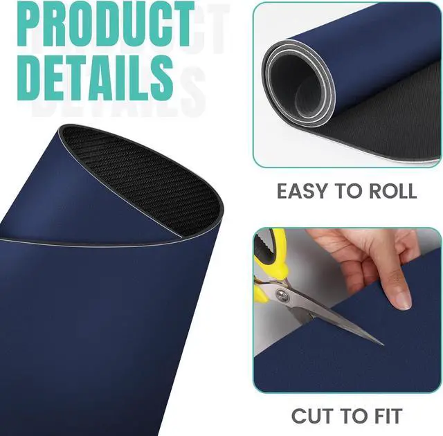 Alt view image 4 of 7 - Coffee Mat Super Absorbent Dish Drying Mat Coffee Bar Mat 12"x 19", Blue | Match with Coffee Machine Accessories Large Drying Mats for Kitchen Counter