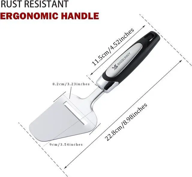 Alt view image 4 of 6 - MSY BIGSUNNY Cheese Slicer, Heavy Duty Stainless Steel Cheese Plane Slicer Cheese Cutter with Non-slip Handle