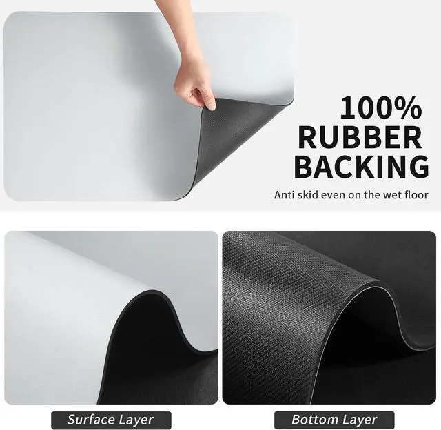 Alt view image 6 of 6 - HotLive Coffee Mat - Absorbent Hide Stain Rubber Backed Dish Drying Mat for Kitchen Counter - Bar Mats for Countertops Accessories Fit Under Coffee Maker Espresso Machine