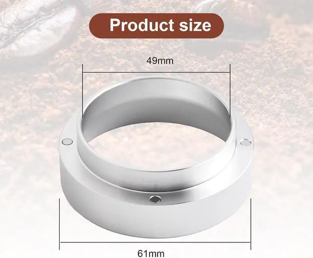 Alt view image 5 of 7 - 49mm Espresso Dosing Funnel, Aluminum Coffee Powder Dosing Funnel with, Handmade Coffee Maker Replacement Accessories(Silver)