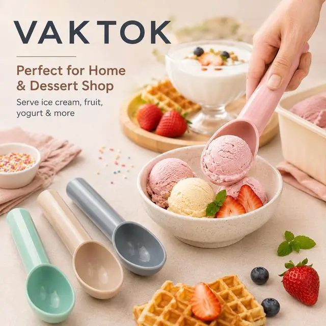 Alt view image 7 of 7 - Xhziy 4 Pack Plastic Ice Cream Scoop, Small Fruit Baller for Watermelon | 7.09 x 1.18 Inch Polypropylene Design; Smooth Curved Bowl; Easy-Clean One-Piece Build; 4 Colors for Sorbet and Cupcakes