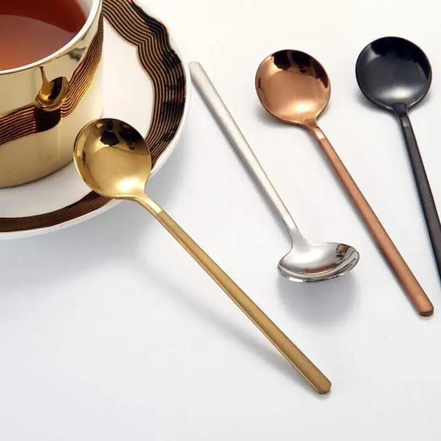 Alt view image 5 of 7 - 8 Pcs Coffee Spoons Teaspoons 5.3-Inch Matte Frosted Handle Stainless Steel Espresso Spoons for Coffee Ice Cream Sugar Dessert Cake Soup