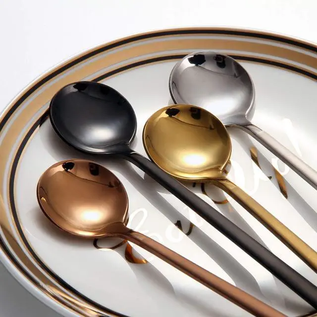 Alt view image 6 of 7 - 8 Pcs Coffee Spoons Teaspoons 5.3-Inch Matte Frosted Handle Stainless Steel Espresso Spoons for Coffee Ice Cream Sugar Dessert Cake Soup