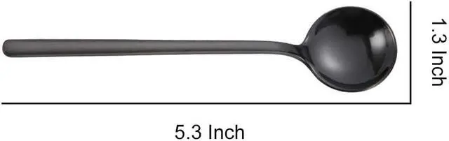 Alt view image 7 of 7 - 8 Pcs Coffee Spoons Teaspoons 5.3-Inch Matte Frosted Handle Stainless Steel Espresso Spoons for Coffee Ice Cream Sugar Dessert Cake Soup
