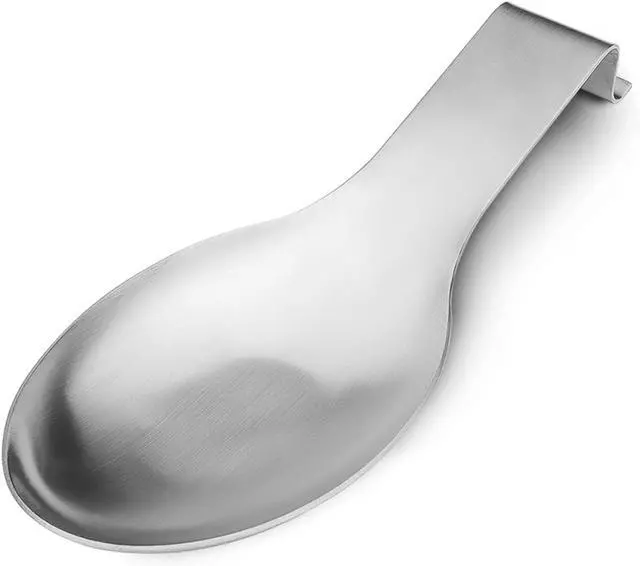 Main image of VanlonPro Stainless Steel Spoon Rest, Spatula Ladle Holder, Stainless Steel Utensil Spoon Rest Holder, Brushed Finish, Dishwasher Safe 9.8 x 3.7 Inch (Silver 1PC)