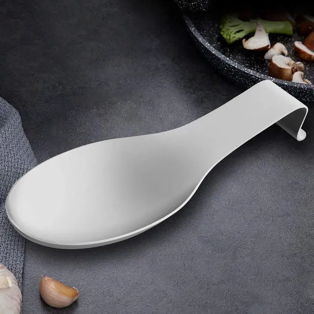 Alt view image 4 of 7 - VanlonPro Stainless Steel Spoon Rest, Spatula Ladle Holder, Stainless Steel Utensil Spoon Rest Holder, Brushed Finish, Dishwasher Safe 9.8 x 3.7 Inch (Silver 1PC)