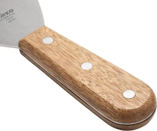 Alt view image 2 of 4 - Winco Blade Scraper, 4.5-Inch by 4-Inch,Stainless Steel, Brown,Medium | Dishwasher safe, Durable blade and handle, For griddles, dough, bench work and food-prep surface scraping