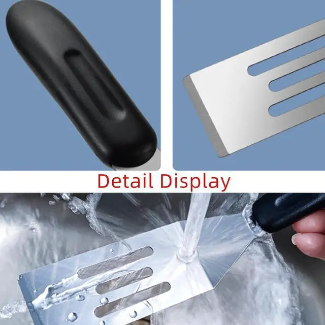 Alt view image 5 of 7 - 2-Pieces Small Metal Spatula Set, Mini Metal Spatulas for Kitchen Use, Stainless Steel Spatula for Flipping, Serving & Turning Pancakes, Eggs, Brownies, Cookies, Cakes & Desserts (2 PC SLOTTED)