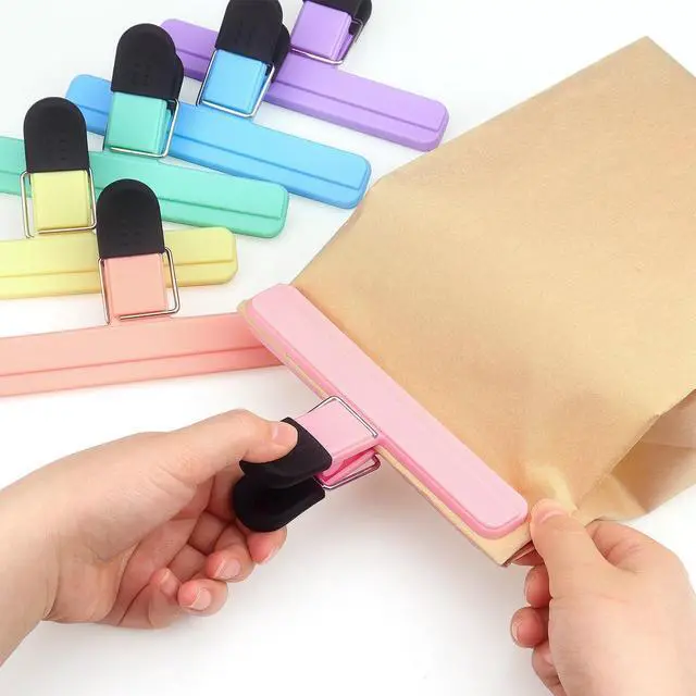 Alt view image 5 of 7 - Tamaki 6 Pack Chip Clips, Food Clips, 6 x 3.5 Inch, Pastel | Plastic Heavy Duty Seal Grip