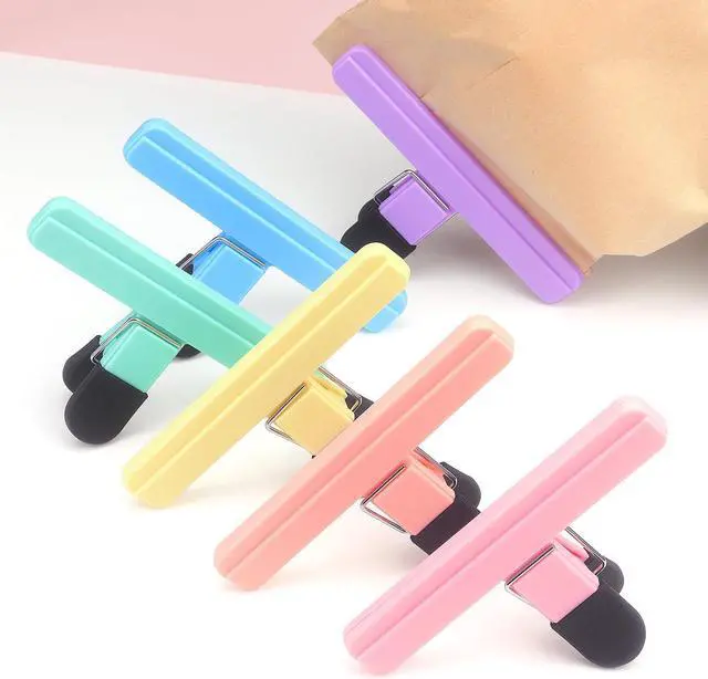 Alt view image 6 of 7 - Tamaki 6 Pack Chip Clips, Food Clips, 6 x 3.5 Inch, Pastel | Plastic Heavy Duty Seal Grip