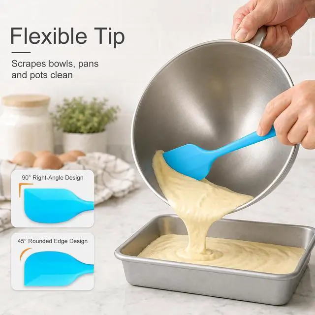 Alt view image 6 of 7 - 6-Piece Premium Silicone Spatula Set - Heat Resistant, Dishwasher Safe Turner, Nonstick Silicone Spatulas for Kitchen Use, Cooking