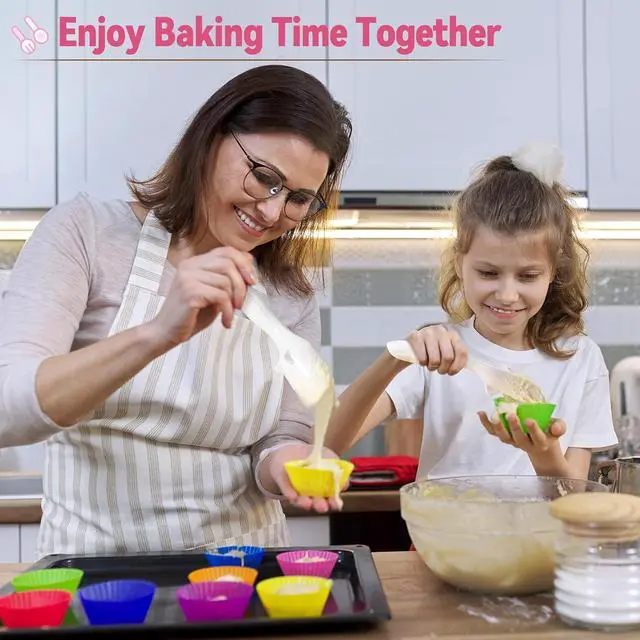 Alt view image 4 of 7 - 2PCS Cupcake Batter Scoop, One Click Sliding Button Cake Cream Spatulas for Elegant Baking, Pastry & Cake Decorating, ABS and TPE Material