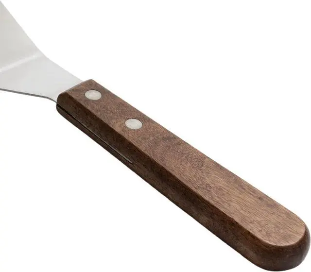 Alt view image 2 of 4 - Winco Blade Grill Spatula, 5.5-Inch by 2.5-Inch,Stainless Steel, Brown,Medium | Dishwasher safe, Wooden handle, Restaurant service, Great for Griddles, Burgers, Eggs and Kitchen Prep