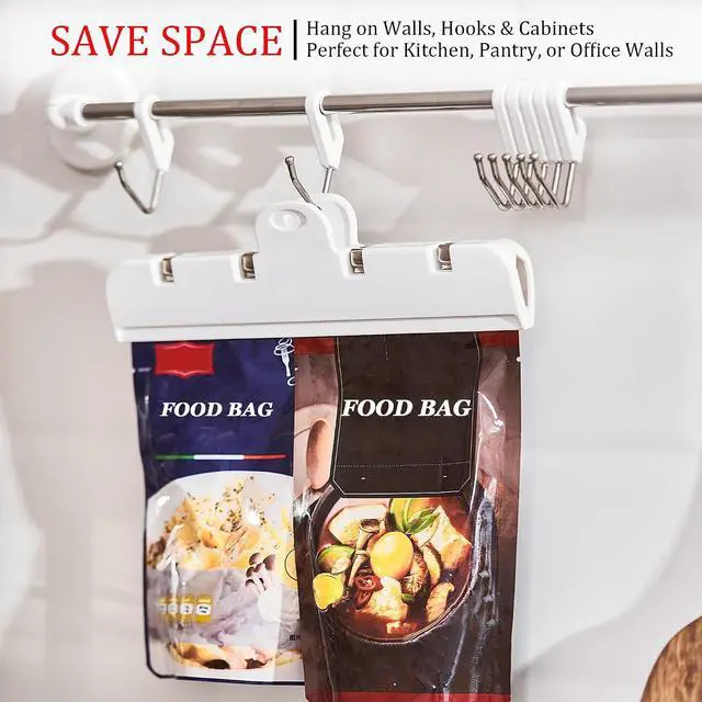 Alt view image 5 of 6 - Food Bag Clips with Magnetic, Extra Large Heavy Duty Airtight Sealing | for Chip Bags, Snacks, Pet Food Keep Fresh, Kitchen Storage Organization, Paper Clamps for Fridge, 8.66",2Pcs Transparent