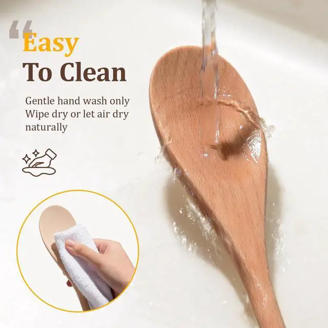 Alt view image 6 of 7 - Wooden Spoons for Cooking, MORGLES 5PCS 14-Inch Long Mixing Spoons | Handle Wooden Kit for Stirring, Mixing & Serving, Non-Scratch for Deep Pots Plus & DIY Crafts