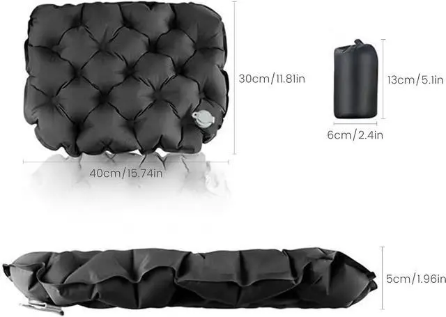 Alt view image 3 of 7 - Inflatable Seat Cushion for Airplane Travel Waterproof Air Pad with Repair Kit and Storage Bag, Portable Office Car Stadium Hiking Seat Pad (15.75"x11.82")