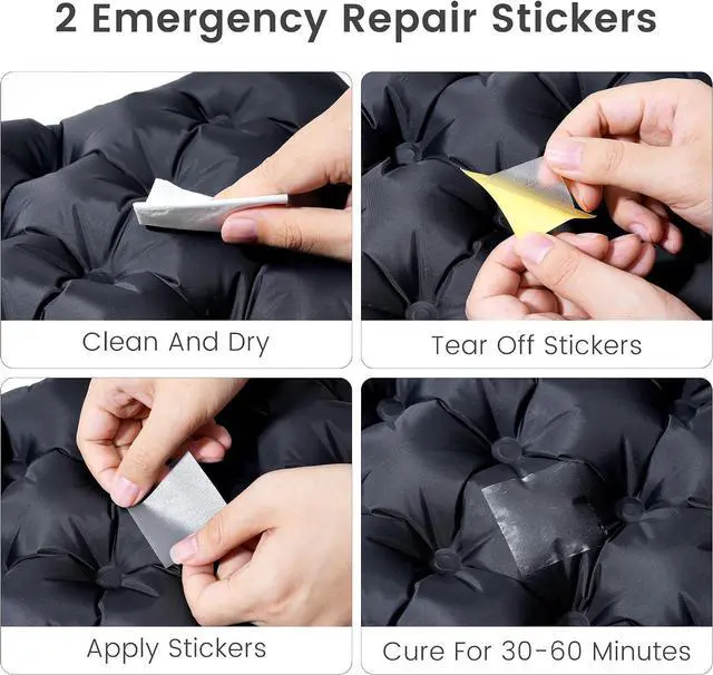Alt view image 5 of 7 - Inflatable Seat Cushion for Airplane Travel Waterproof Air Pad with Repair Kit and Storage Bag, Portable Office Car Stadium Hiking Seat Pad (15.75"x11.82")