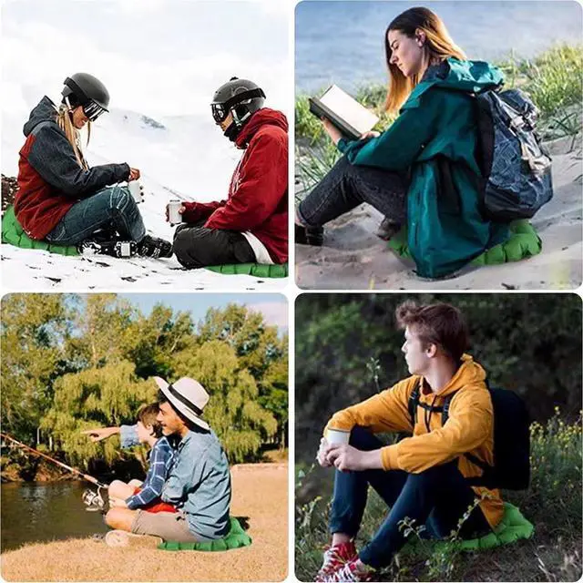 Alt view image 7 of 7 - Inflatable Seat Cushion for Airplane Travel Waterproof Air Pad with Repair Kit and Storage Bag, Portable Office Car Stadium Hiking Seat Pad (15.75"x11.82")