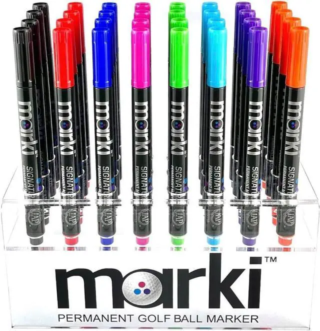 Main image of Marki Permanent Golf Ball Marker Pen Fine Tip, Wear & Water Resistant Ink | Designed for Golf | Available in 8 Bold Colours | Single Pen