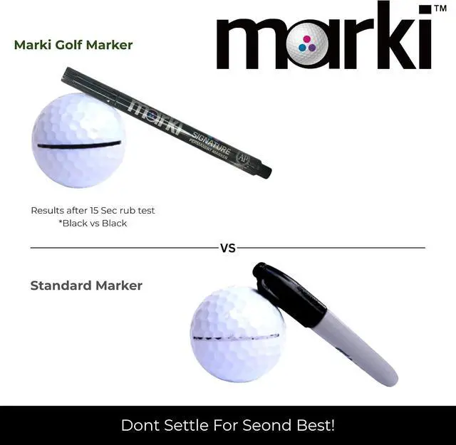 Alt view image 4 of 7 - Marki Permanent Golf Ball Marker Pen Fine Tip, Wear & Water Resistant Ink | Designed for Golf | Available in 8 Bold Colours | Single Pen