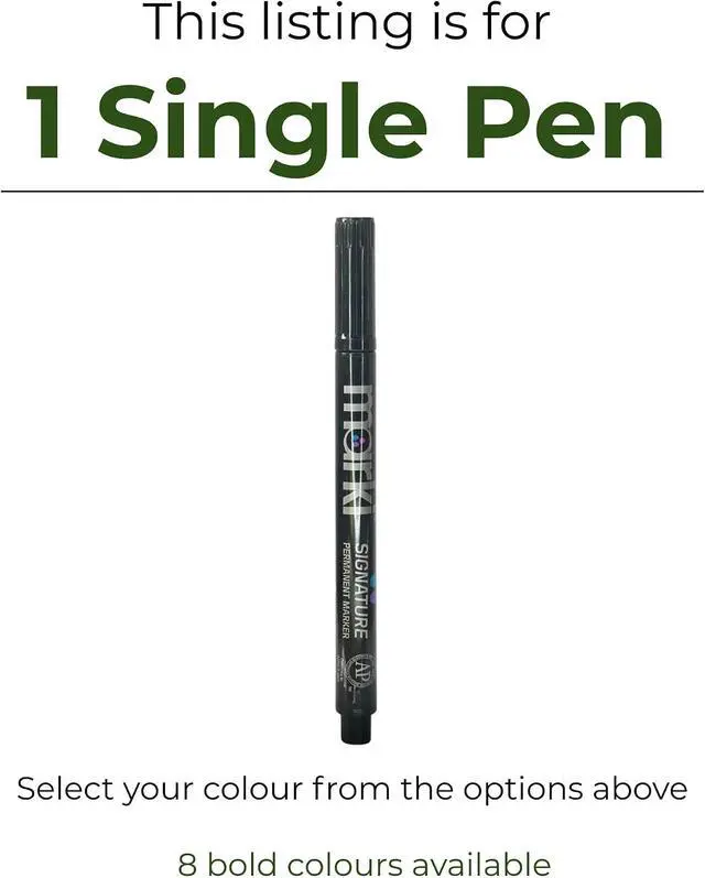 Alt view image 5 of 7 - Marki Permanent Golf Ball Marker Pen Fine Tip, Wear & Water Resistant Ink | Designed for Golf | Available in 8 Bold Colours | Single Pen