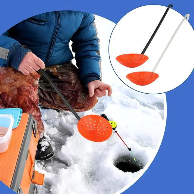 Alt view image 7 of 7 - Yiju Ice Fishing Scoop Scoop Skimmer Ice Slush Scoop with Aluminum Handle Winter Outdoor Fishing Shovel Ice Tools