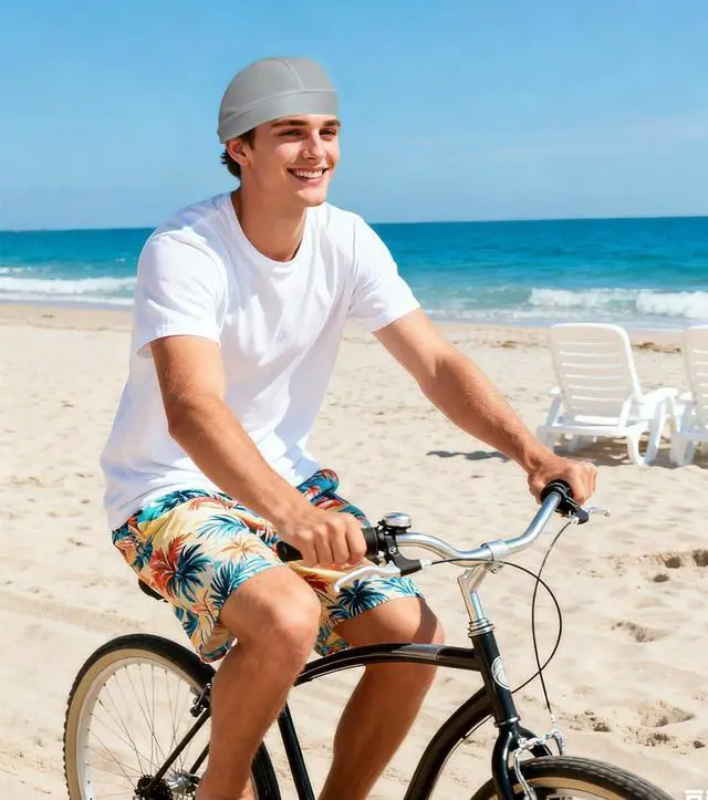 Alt view image 3 of 7 - Sweat Wicking Do Rags Skull Caps, Cooling Hip Hop Hat, Beanie Durag Motorcycle Head Wrap Doo Rag Liner for Men Women