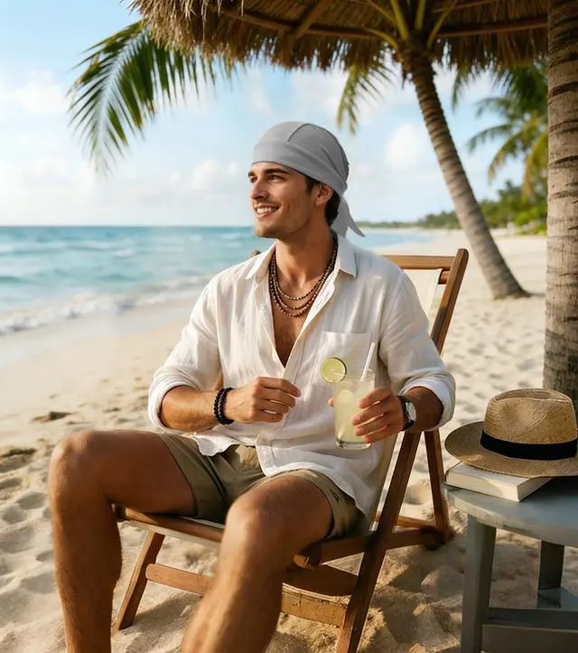 Alt view image 6 of 7 - Sweat Wicking Do Rags Skull Caps, Cooling Hip Hop Hat, Beanie Durag Motorcycle Head Wrap Doo Rag Liner for Men Women