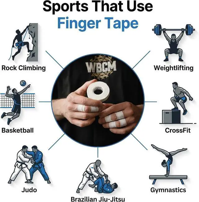 Alt view image 3 of 7 - WARM BODY COLD MIND Athletic Finger Tape - 0.5inch x 33ft - Sport Tape for Fingers, Strong Hand Wrap for Crossfit, Weightlifting, Jiu Jitsu, Rock Climbing