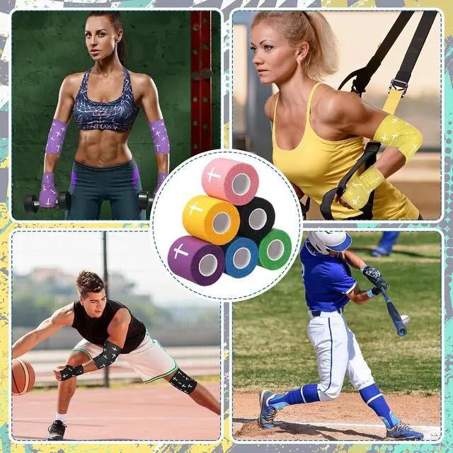 Alt view image 7 of 7 - Geiserailie 6 Pcs Cross Tape Christian Sports Athletic Tape Religious Wrist Wrap for Soccer Football Baseball Boxing Hockey Gift for Monther's Day Nurses Week Christian Church