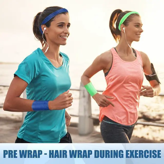 Alt view image 6 of 7 - Pre Wrap Athletic Tape 2 Pack, 2.76 Inch x 30 Yards Foam Underwrap, Dark Blue | Athletic Tape Sports Pre Wrap Cushion Support for Ankle, Wrist, Knee, Elbow, Hair, Soccer
