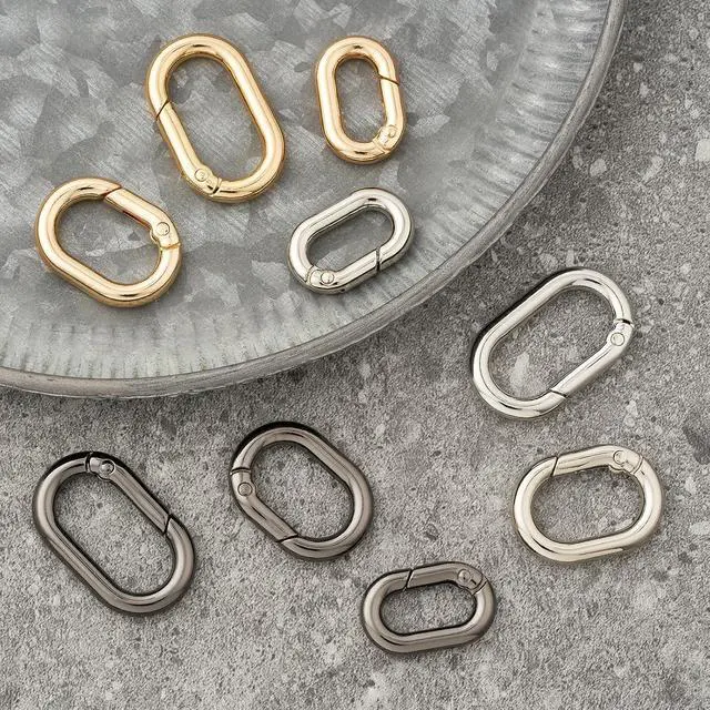 Alt view image 3 of 5 - DEVPSISR 12Pack 1 Inch Small Carabiner Spring Hooks Metal Oval Clip for Purse Keychain Replacement,Climbing Hiking, Wallet,Car Key Rings