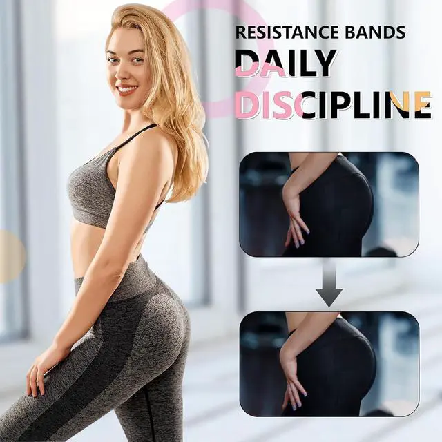 Alt view image 3 of 7 - Resistance Bands for Working Out, 4 Levels Exercise Bands for Women & Men, Elastic Workout Band for Physical Therapy, Fabric Booty Band for Gym, Yoga, Pilates, Leg Training