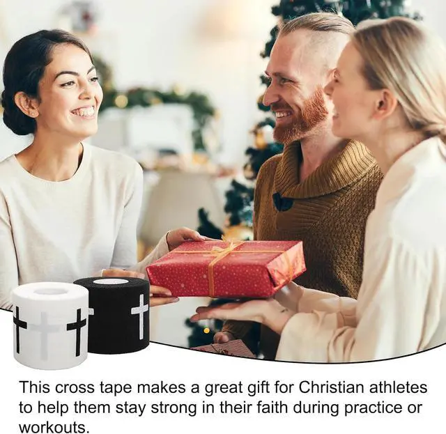 Alt view image 6 of 6 - 2 Pcs Athletic Tape 2in x 23ft, Cross Wrist Sports Tape Zinc Oxide | Christian athletic tape with cross design, zinc oxide cotton wrap for wrist support, sports protection and training.