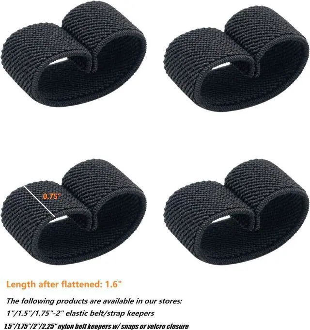 Alt view image 3 of 4 - TACNEX Elastic Belt Keepers Strap Organizers Belt Loop Stays Backpack Straps Holder Retainer Band for 1.5" Wide Belts/Straps