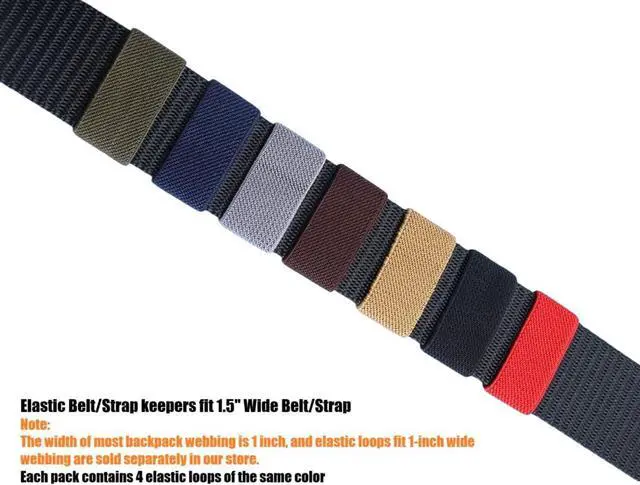 Alt view image 2 of 4 - TACNEX Elastic Belt Keepers Strap Organizers Belt Loop Stays Backpack Straps Holder Retainer Band for 1.5" Wide Belts/Straps