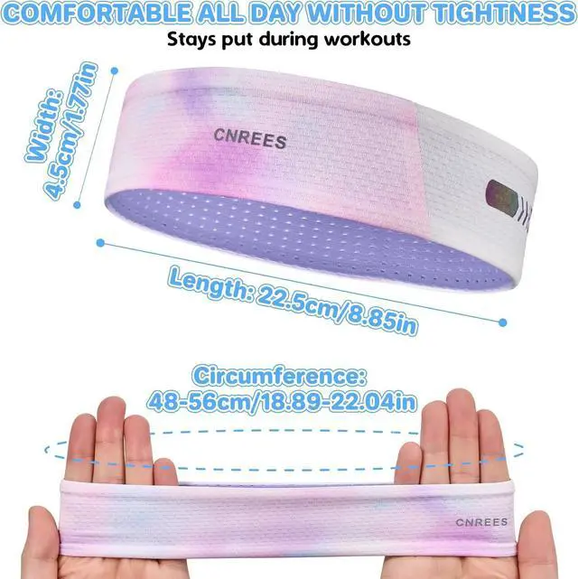 Alt view image 4 of 7 - Kids Sports Headbands for Girls Boys Quick Dry Elastic Sweat Bands | Sweat Wicking Sweatbands Lightweight Athletic Headbands for Basketball Running Soccer Cycling Basketball Tennis Sport